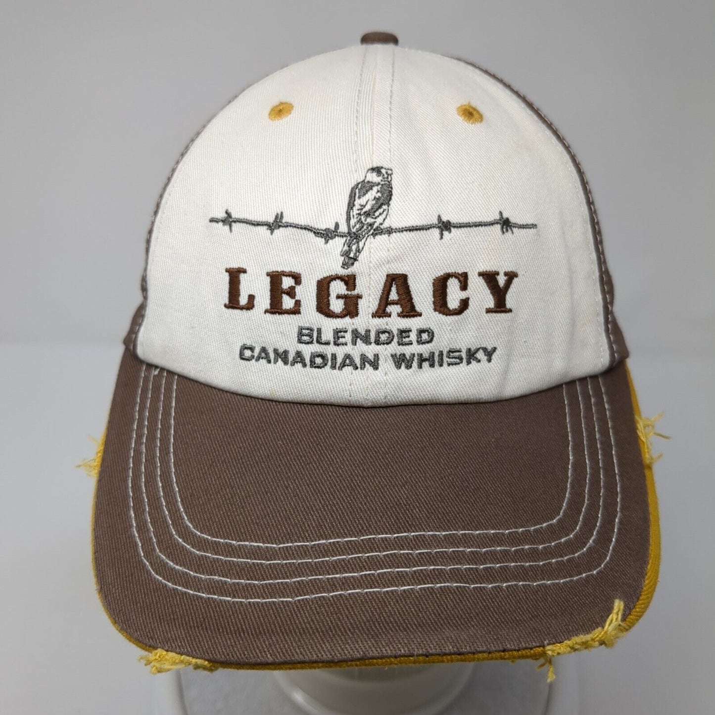 Legacy Blended Canadian Whisky Strapback Hat Brown OS Adjustable Distressed