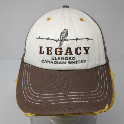 Legacy Blended Canadian Whisky Strapback Hat Brown OS Adjustable Distressed