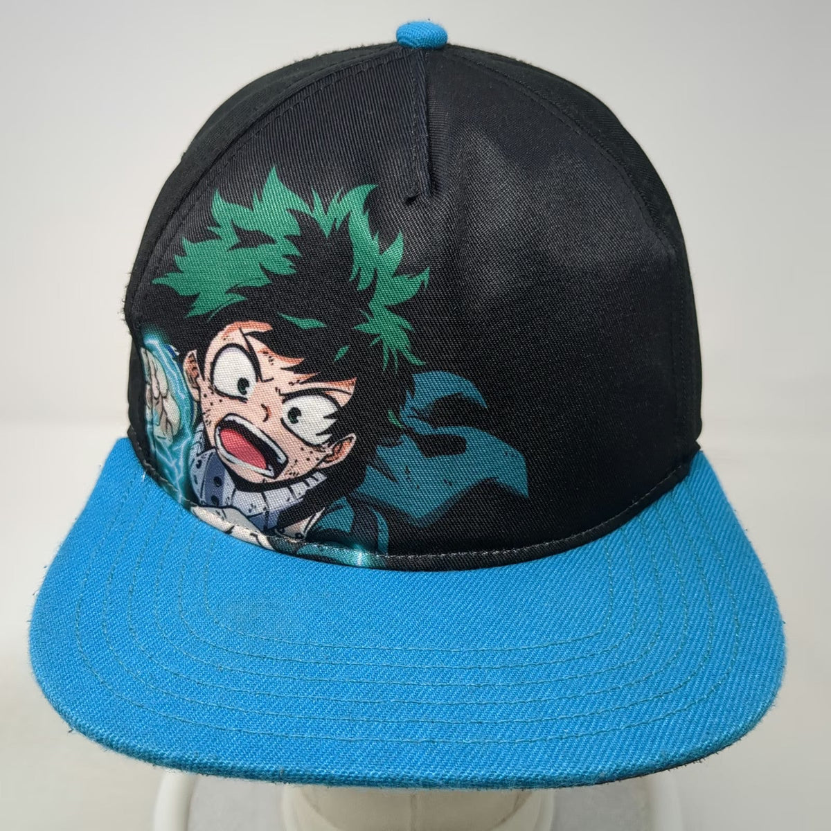 My Hero Academia Izuku Midoriya Anime 5 Panel Black Blue One Size Snapback Hat