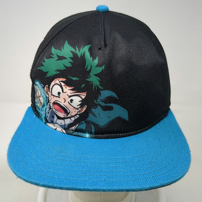 My Hero Academia Izuku Midoriya Anime 5 Panel Black Blue One Size Snapback Hat