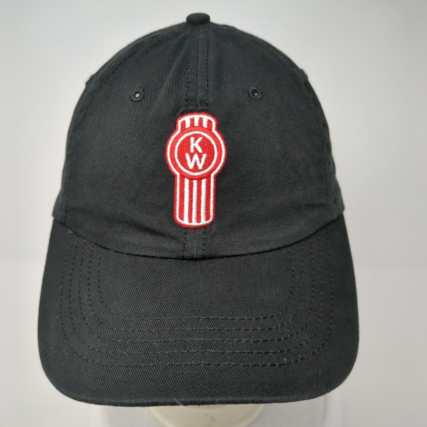 KW Kenworth Strapback Hat Black One Size Adjustable Embroidered 6 Panel Cotton