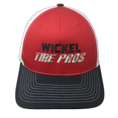 Richardson Trucker Hat Red White Black One Size Wickel Tire Pros Mesh Snapback