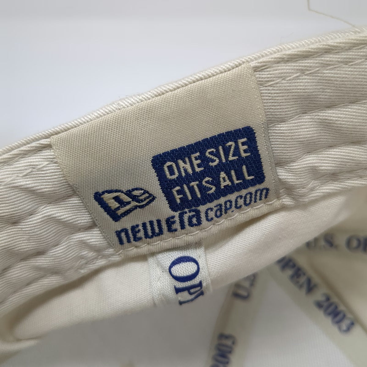 New Era Baseball Cap Beige Red Blue One Size 2003 US Open Olympia Fields USA Hat