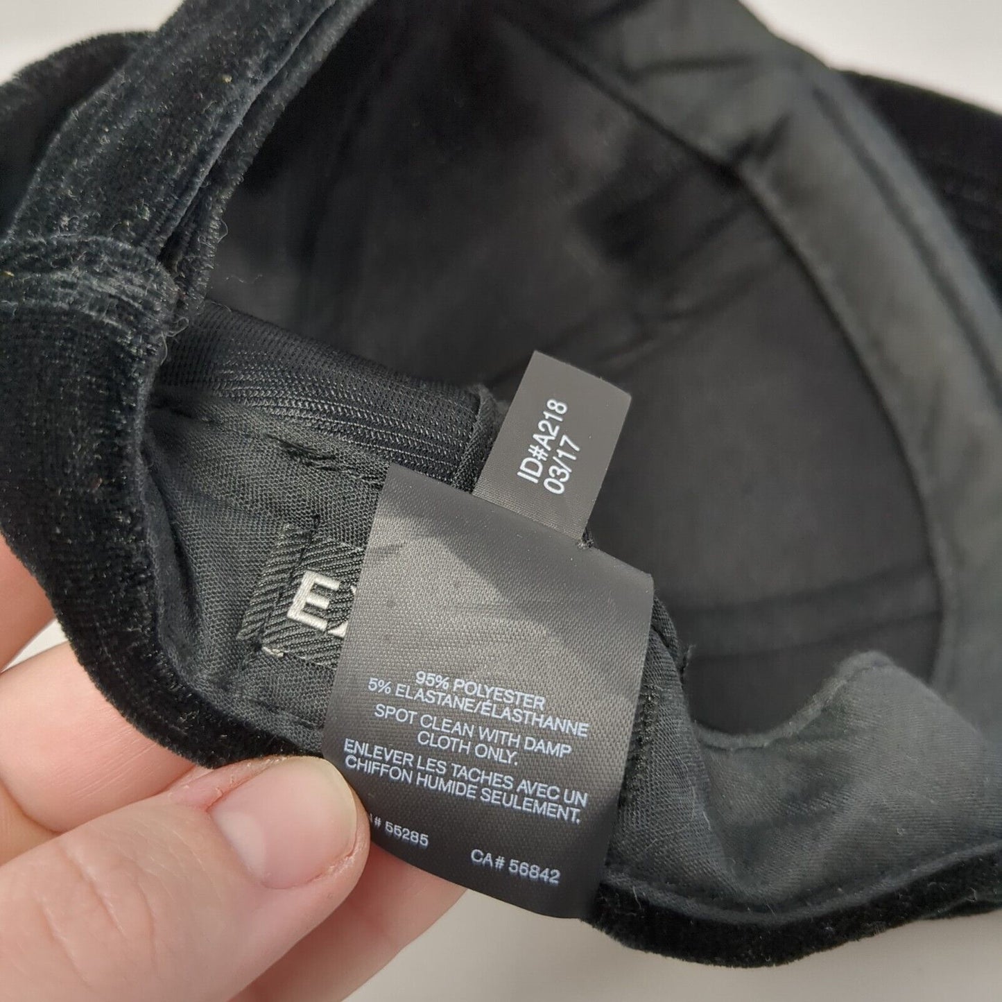 Express Strapback Hat Black One Size Adjustable Velvet Blank 6 Panel
