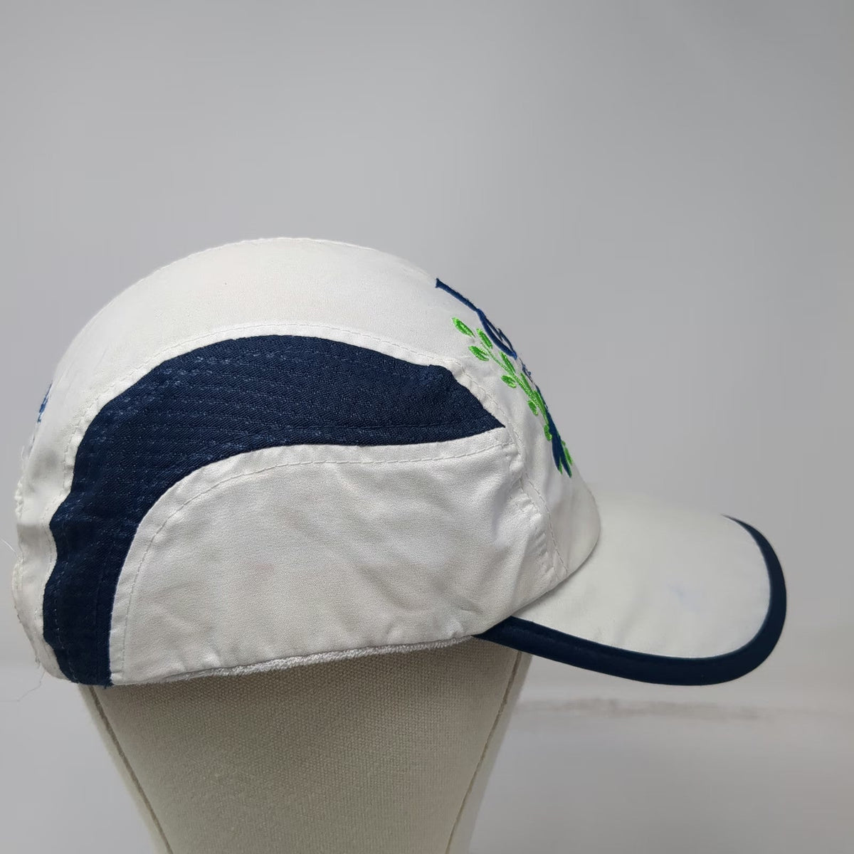 Leslie Jordan Baseball Cap White Blue Green One Size Jeff Galloway Training Hat
