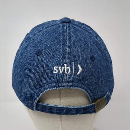 T21F Slideback Hat Blue One Size Adjustable Embroidered Denim 6 Panel