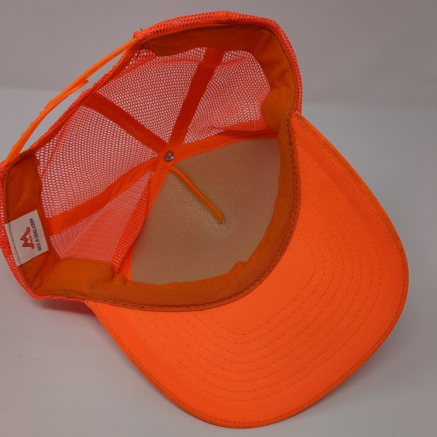 Mohr's Snapback Trucker Hat Orange One Size Adjustable Mesh Back Blank Rope