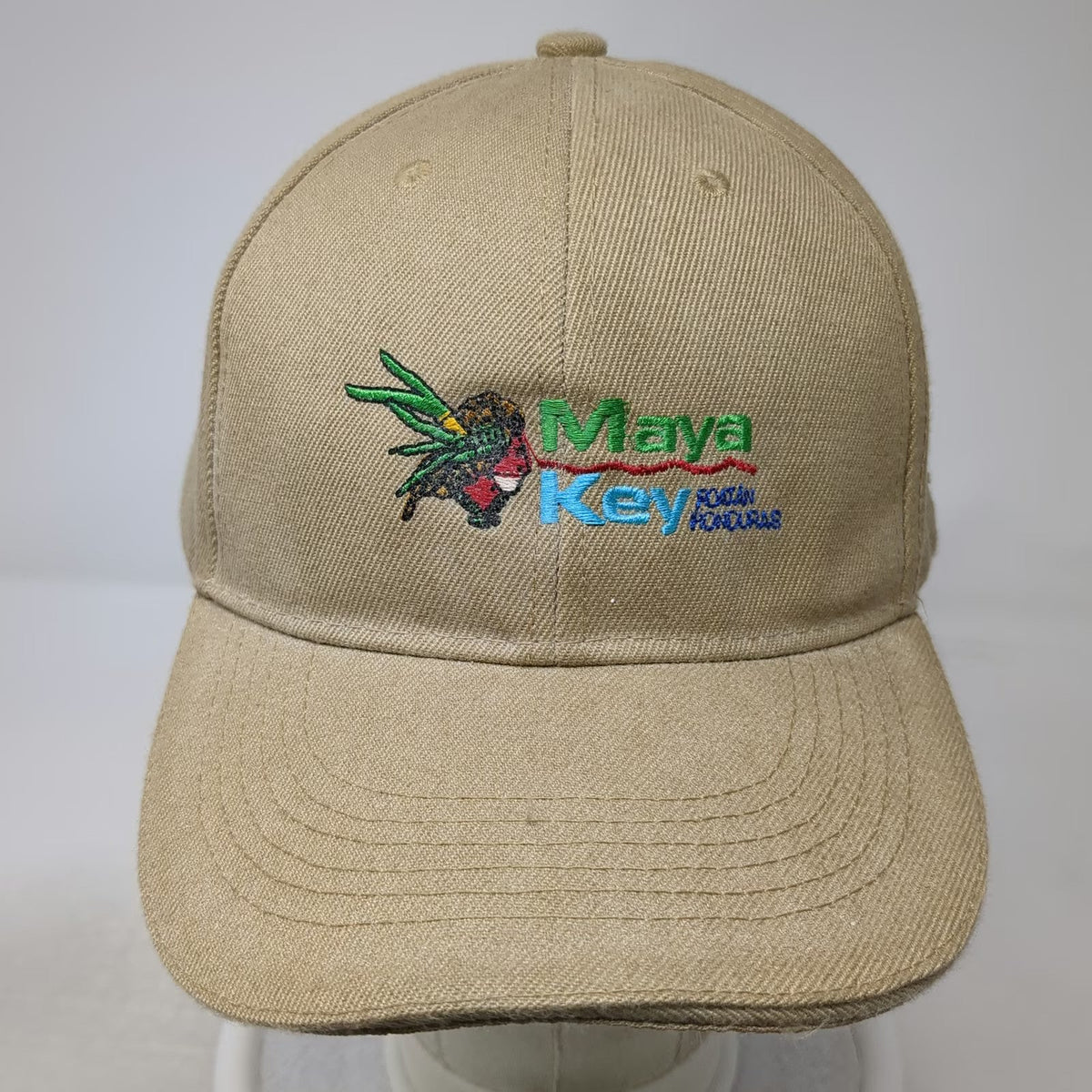 Maya Key Roatan Honduras Baseball Cap Beige One Size Strapback Hat Parrot