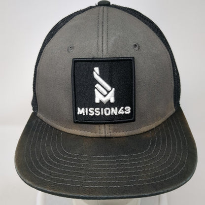 Mission43 Trucker Hat Black One Size Mesh Back Snapback Logo Underbrim Camo