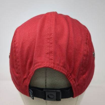 us versus Them 5 Panel Hat Red Black One Size Adjustable Embroidered Flat Brim