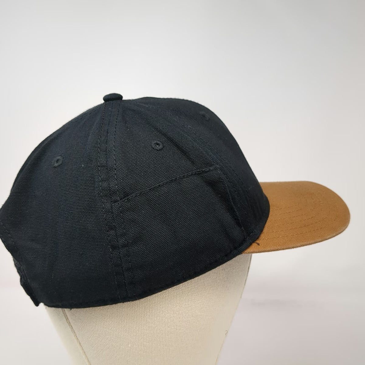 George Baseball Cap Black One Size Two Tone Brown Metal Pin Strapback Canvas Hat
