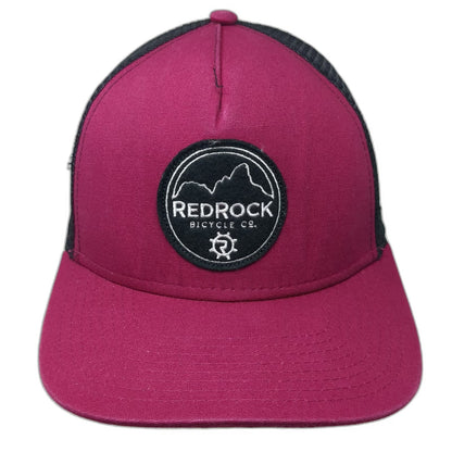Red Rock Bicycle Co. Pink OSFM Trucker Hat Snapback Mesh Back Utah Gear Patch