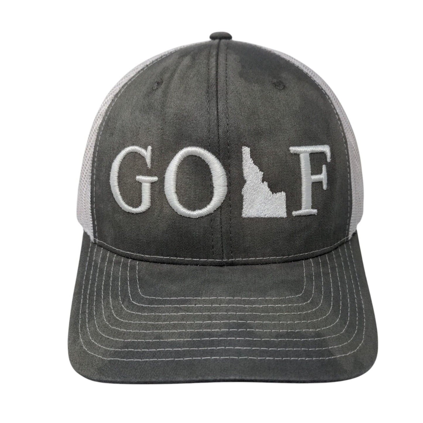 Golf Snapback Trucker Hat Gray One Size Adjustable Mesh Back Richardson