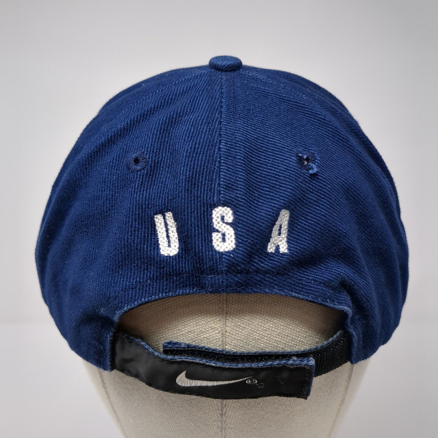 Nike Town Strapback Hat Blue One Size Adjustable USA Swoosh Embroidered