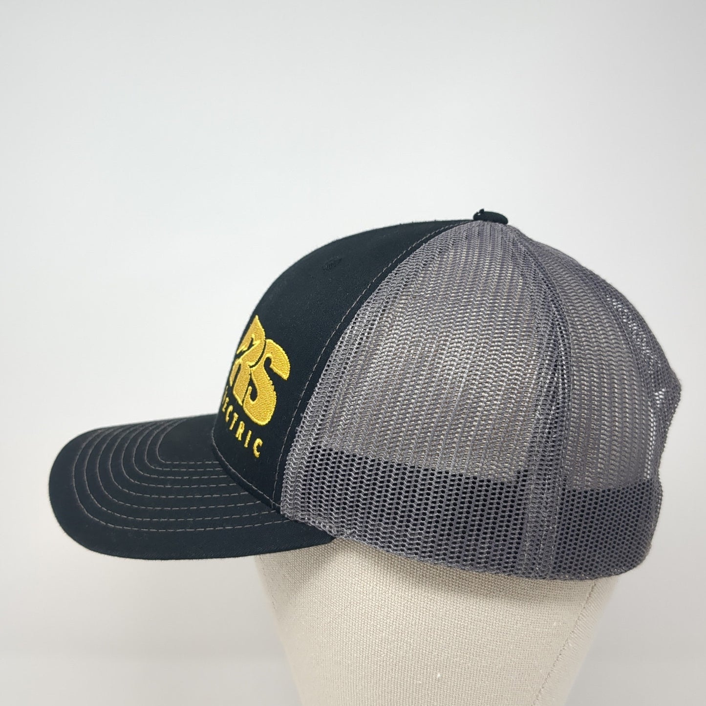 RS Electric Snapback Trucker Hat Black One Size Mesh Back Richardson
