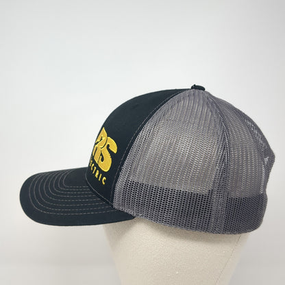RS Electric Snapback Trucker Hat Black One Size Mesh Back Richardson