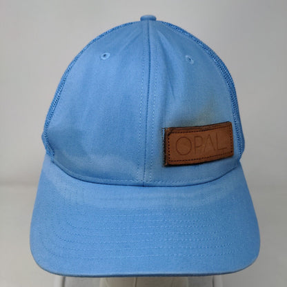 Opal Leather Patch Snapback Trucker Hat Blue One Size Richardson Mesh Back