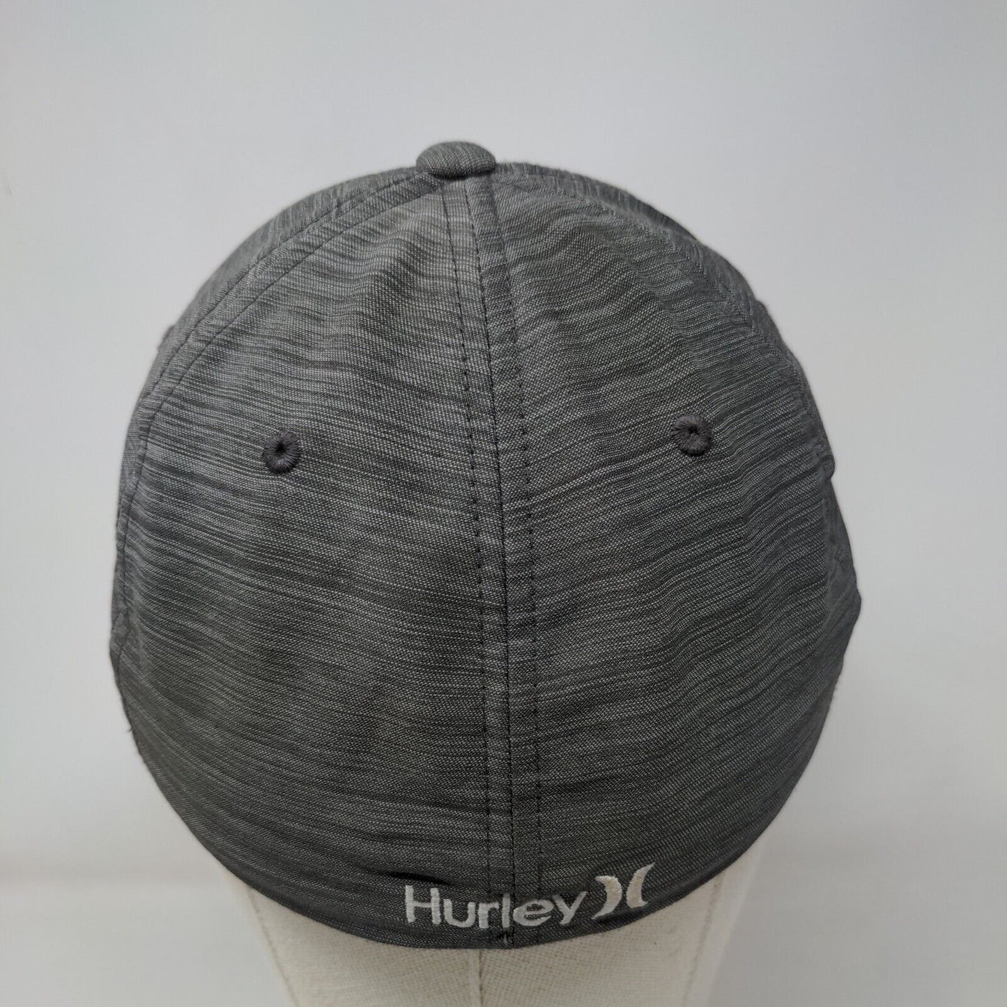 Hurley Fitted Hat Gray L/XL Flexfit Lightweight Embroidered 6Panel Yupoong