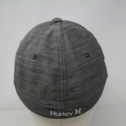 Hurley Fitted Hat Gray L/XL Flexfit Lightweight Embroidered 6Panel Yupoong