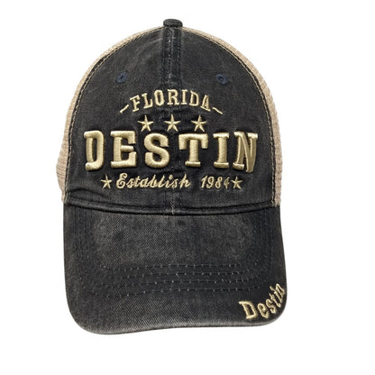 Destin Florida Snapback Mesh Back Trucker Hat Multi OSFA Embroidered