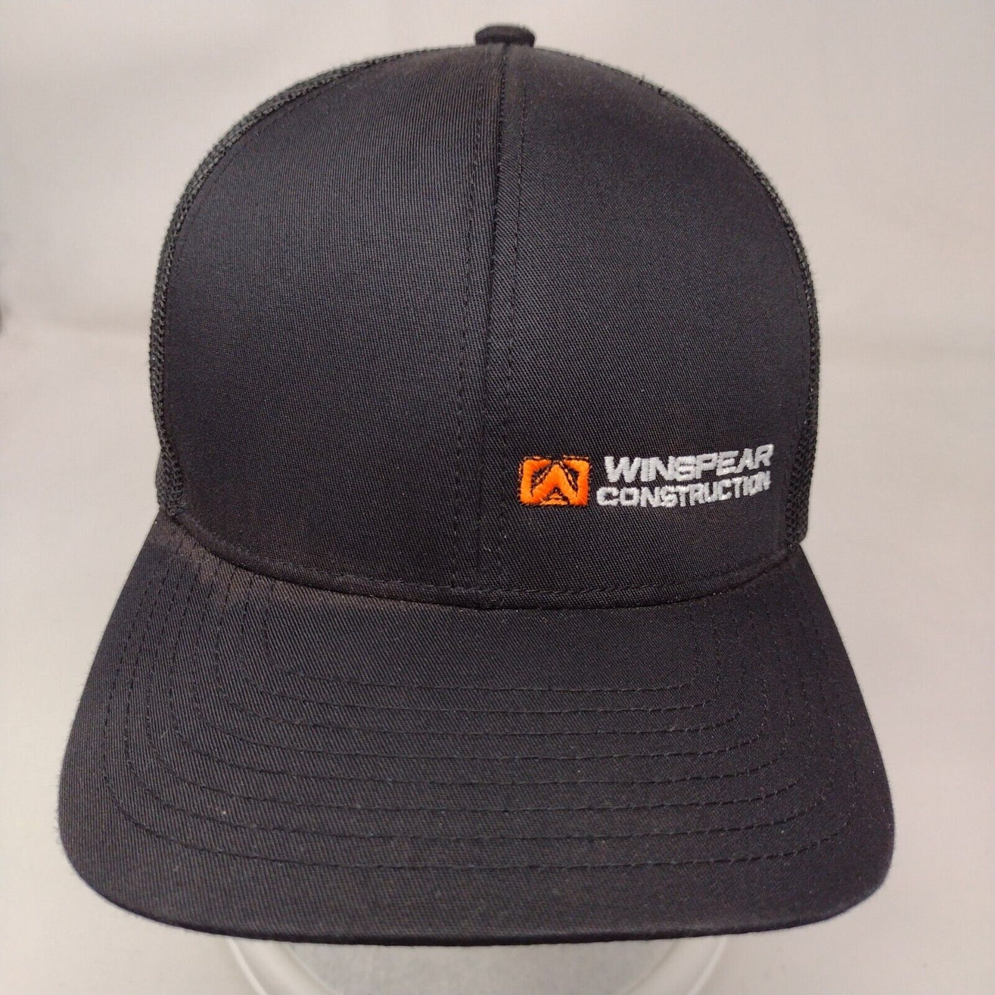 Winspear Construction Snapback Trucker Hat Black OSFA Mesh Back Solid