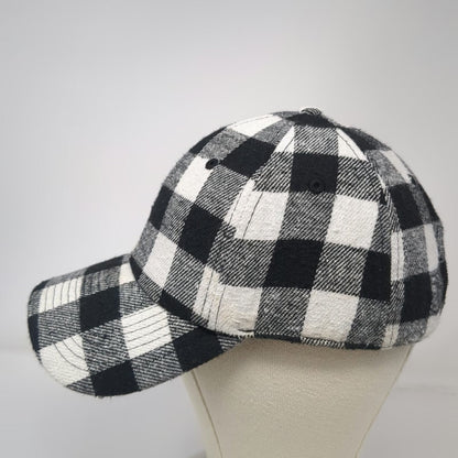 KBETHOS Baseball Cap Black White One Size Buffalo Plaid Checkered Slideback Hat