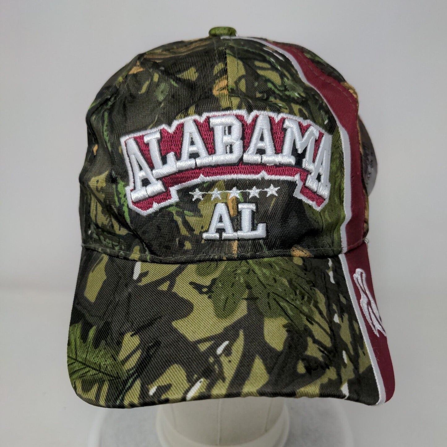 Alabama AL Strapback Hat Camouflage One Size Adjustable Embroidered Patriotic
