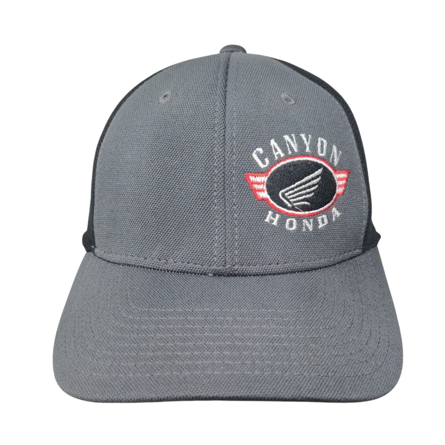 Canyon Honda Fitted Mesh Back Trucker Hat Gray L/XL Colorblock Fitmax 70
