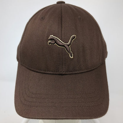 Puma Baseball Cap Brown One Size Fitted Flexfit Embroidered Logo Hat Athletic