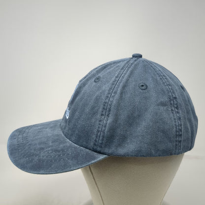 Adams Blue Baseball Cap One Size Leather Strapback Embroidered Flow EQ Logo Hat