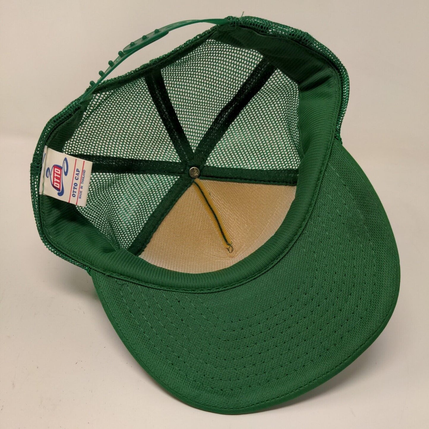 Otto Men's Snapback Mesh Back Trucker Hat Green OSFA Champion Coatings Logo