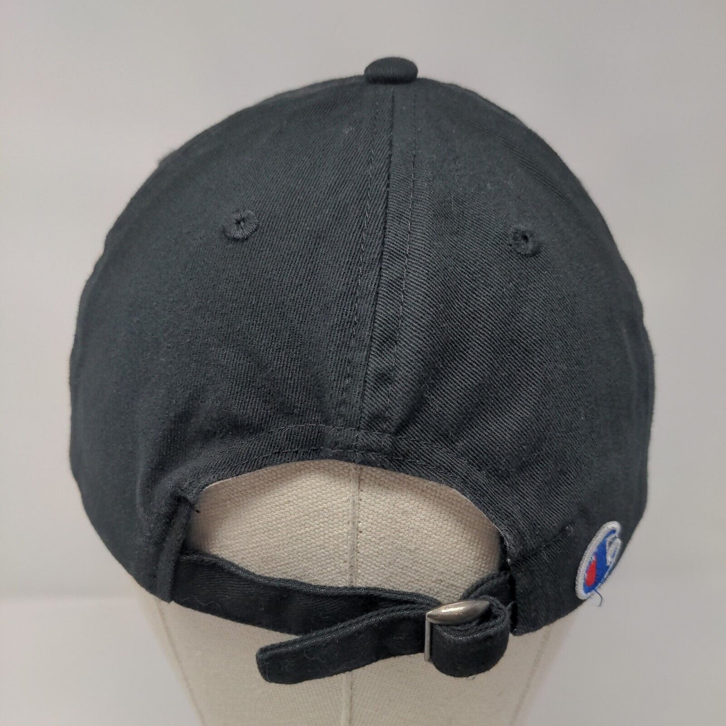 Champion Slideback Hat Black OSFA Adjustable Embroidered Logo 6 Panel Cotton