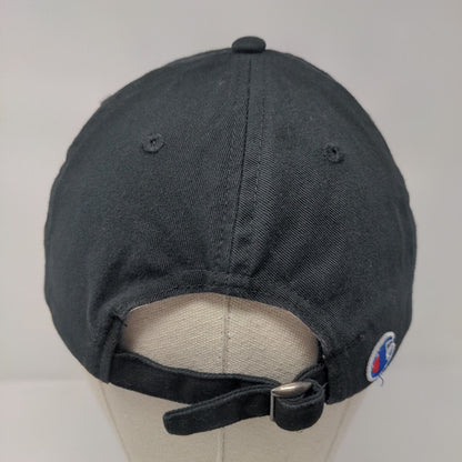Champion Slideback Hat Black OSFA Adjustable Embroidered Logo 6 Panel Cotton