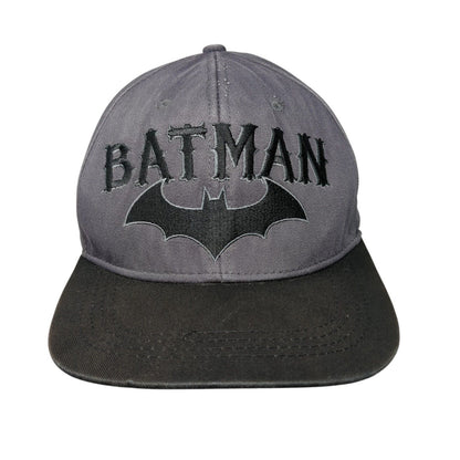 Batman Snapback Hat Gray One Size Adjustable Embroidered 6 Panel DC Comics