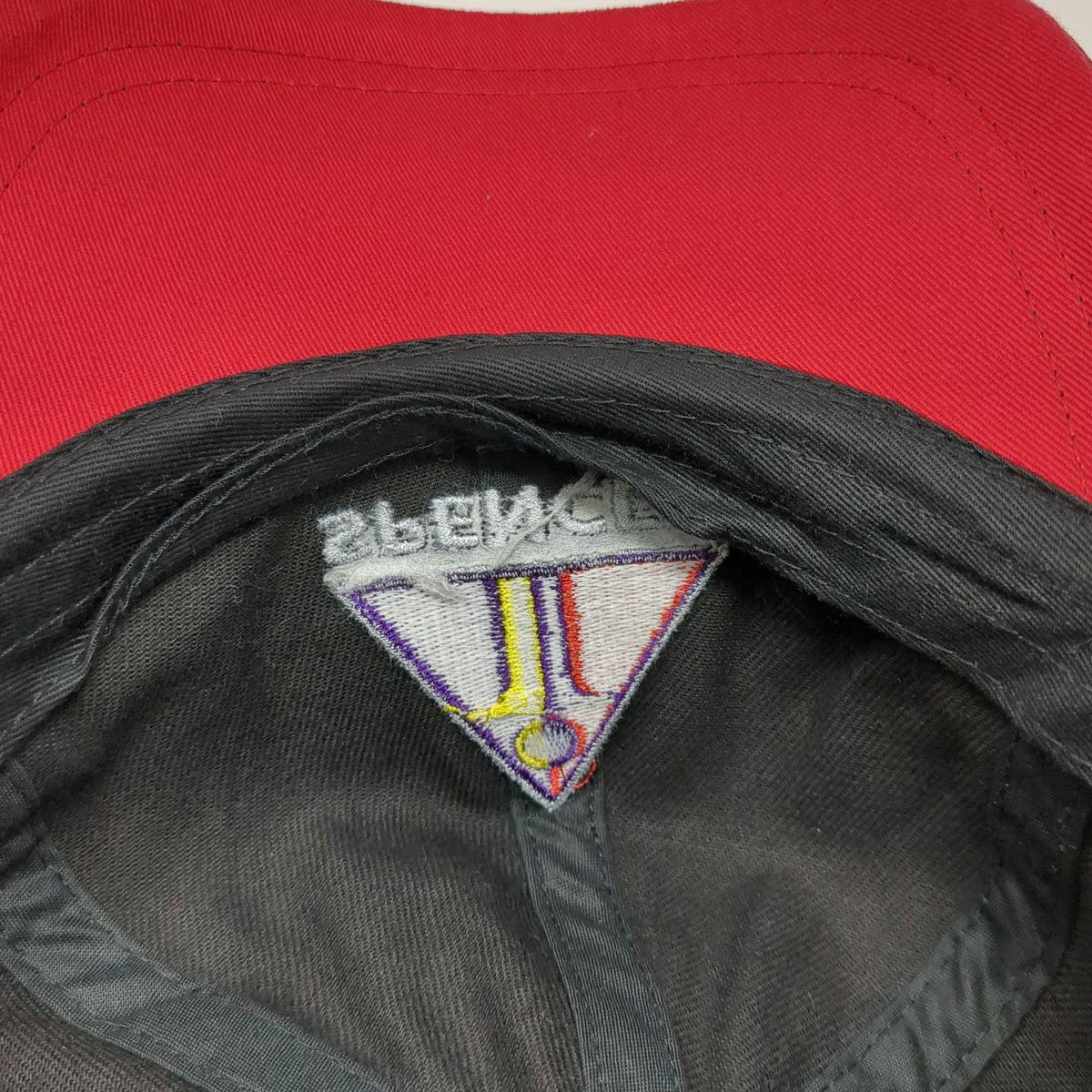 Spencer's Baseball Cap Black Red One Size Suede Brim Slideback Gift Shop Hat
