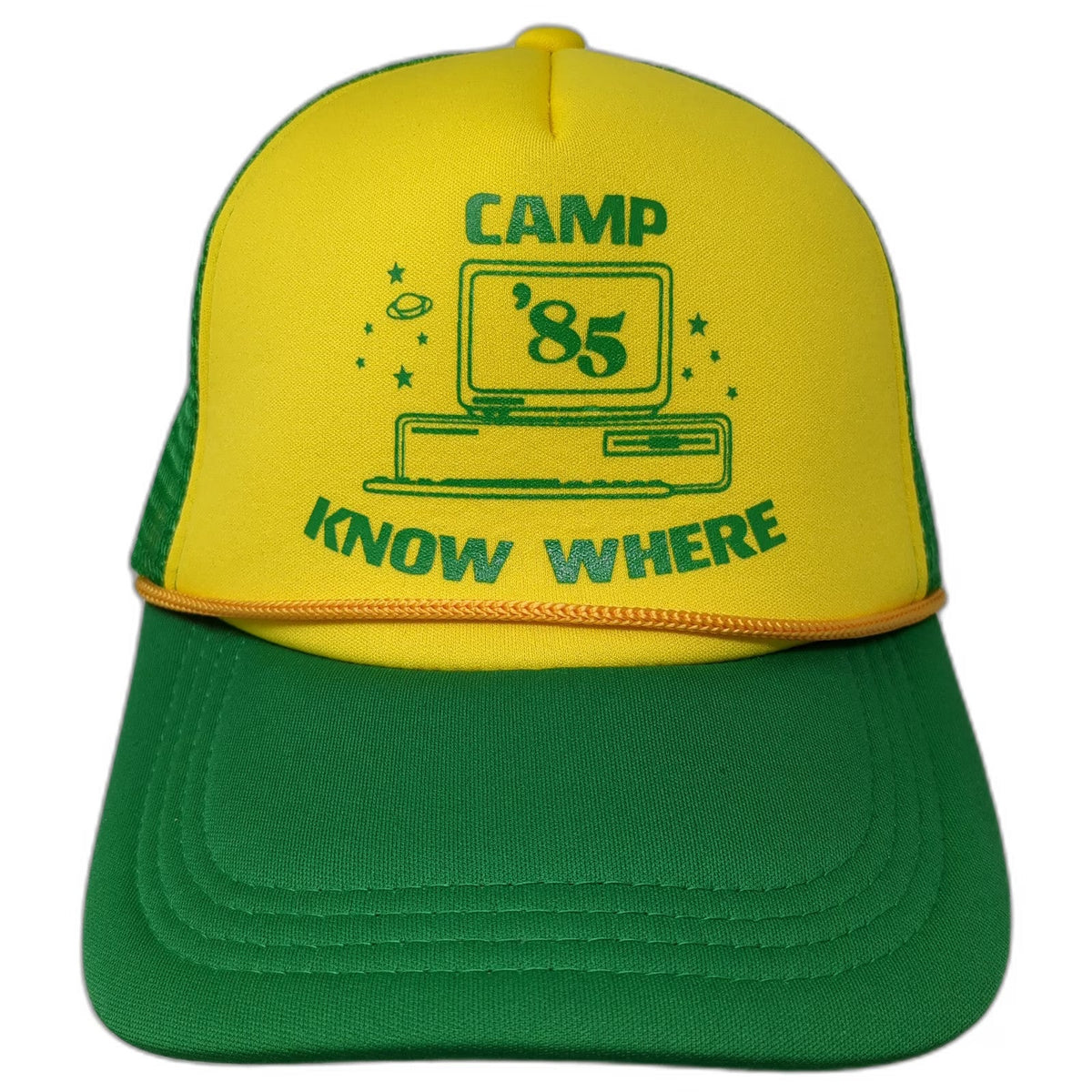 Trucker Hat Yellow Green One Size Stranger Things Camp Know Where Mesh Snapback