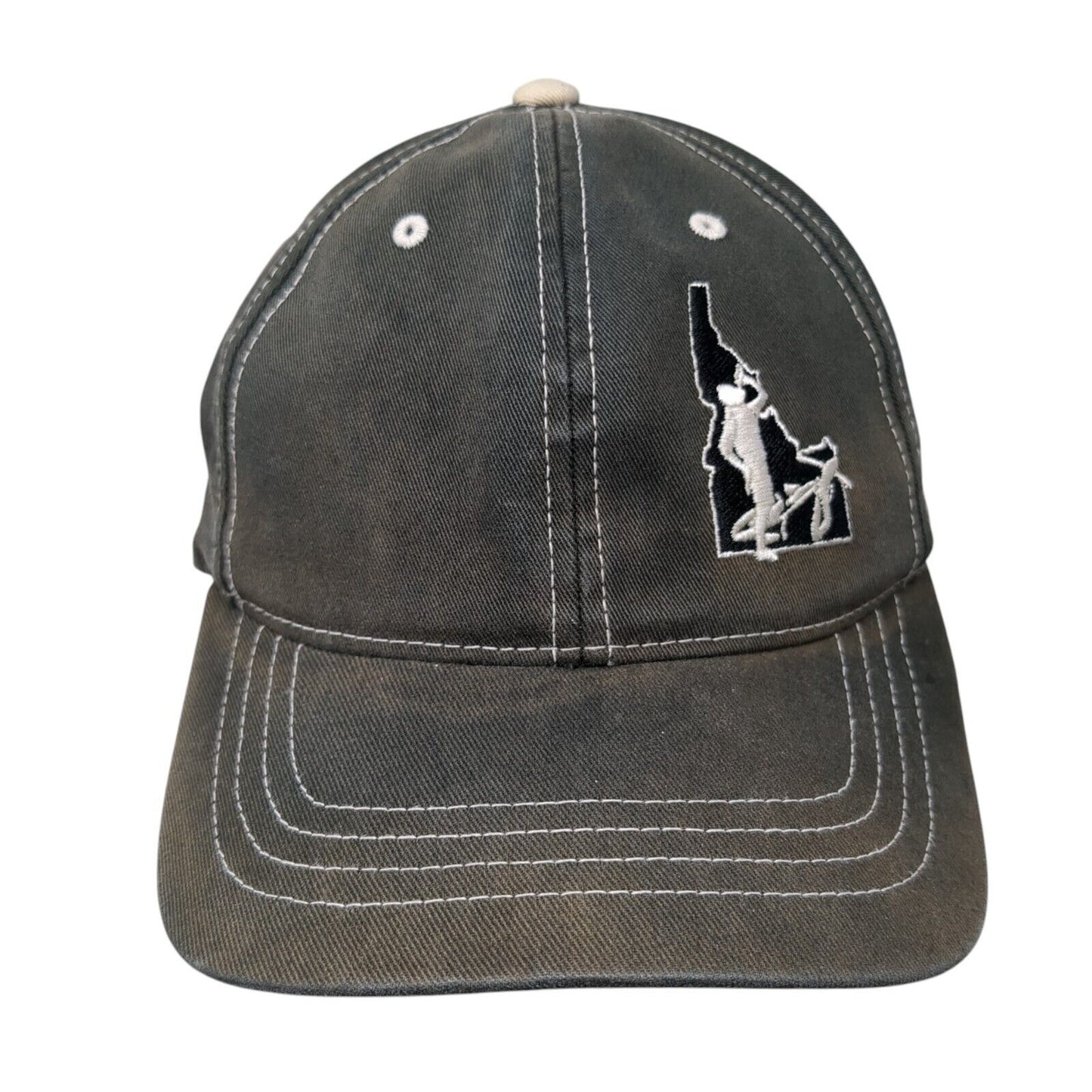 Idaho Fitted Hat Gray L/XL Flexfit Embroidered Vented Holes 6 Panel Yupoong