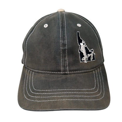 Idaho Fitted Hat Gray L/XL Flexfit Embroidered Vented Holes 6 Panel Yupoong