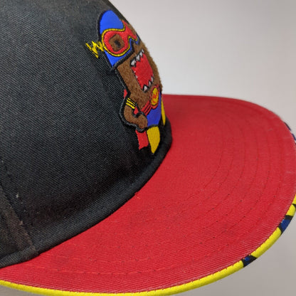 Domo Domo-Kun Snapback Hat Superhero Logo Multicolor OSFA Embroidered Logo