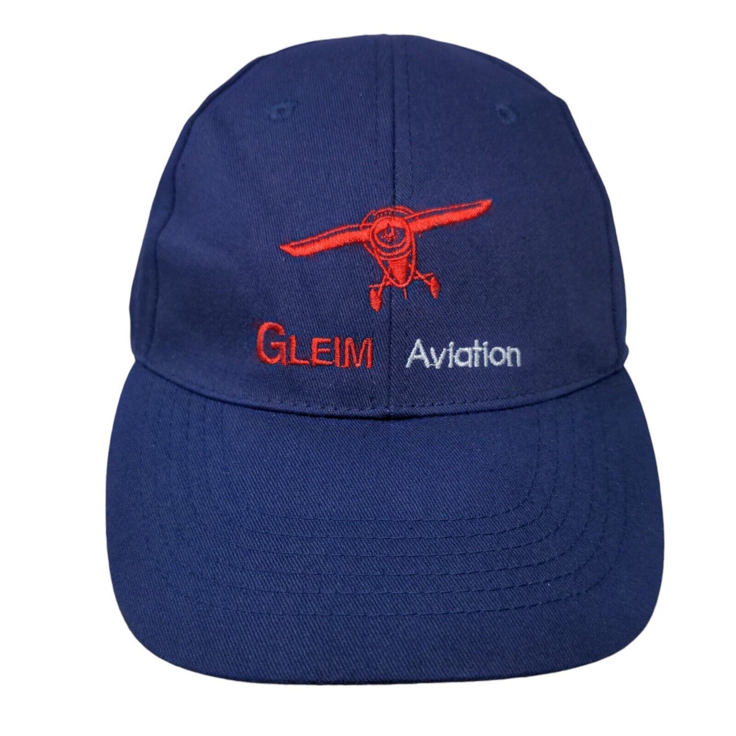 Gleim Aviation Strapback Hat Blue One Size Embroidered Adjustable