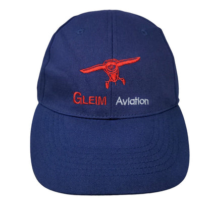 Gleim Aviation Strapback Hat Blue One Size Embroidered Adjustable