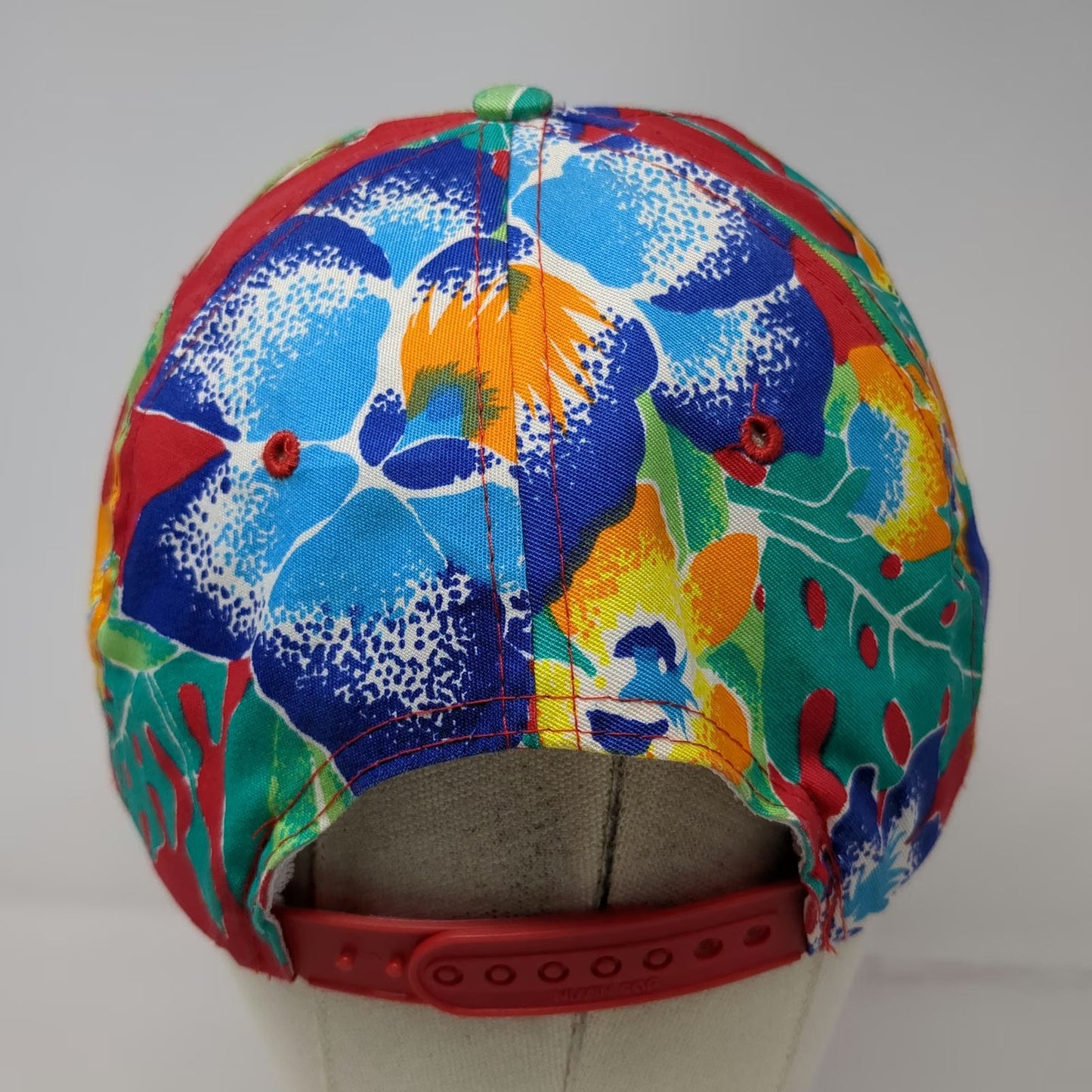 Nissin 5 Panel Red One Size St Croix US Virgin Islands Floral Tropical Rope Hat