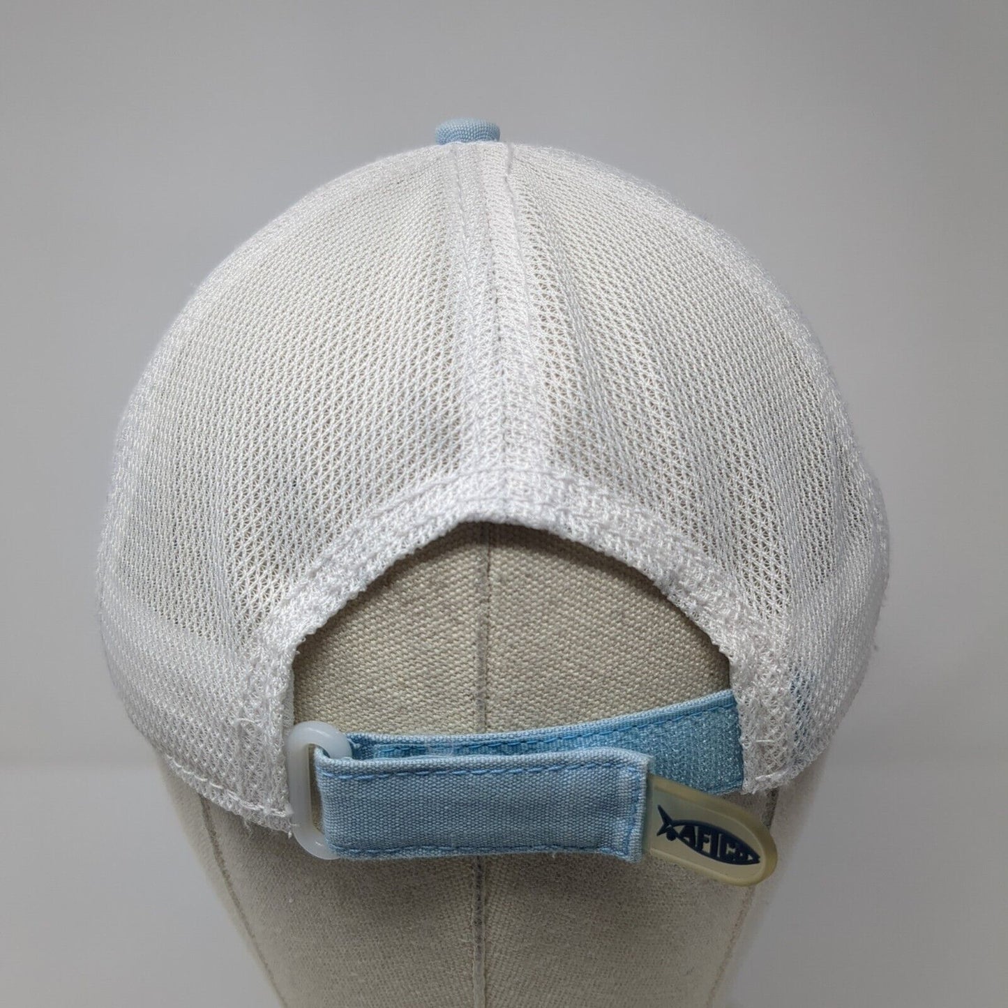 AFTCO Strapback Trucker HatBlue One Size Adjustable Embroidered Mesh Back