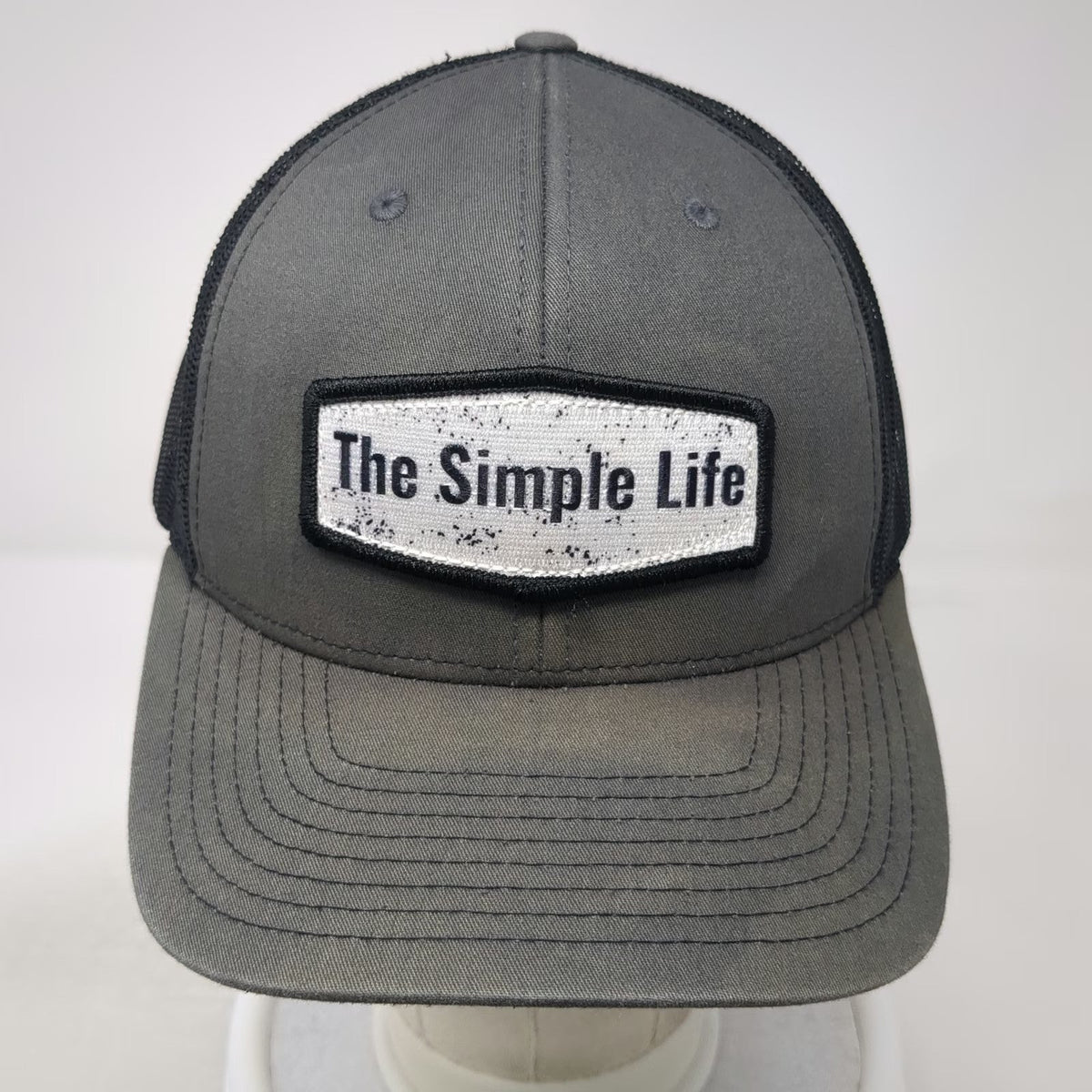 Richardson Trucker Hat Gray One Size The Simple Life Patch Mesh Snapback 112 Cap