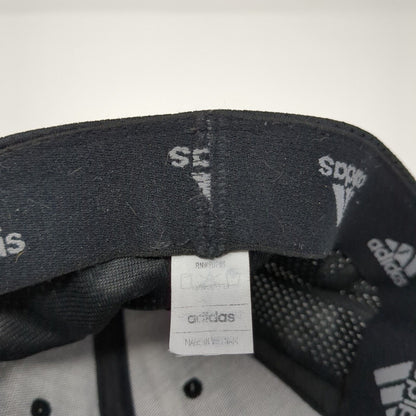 Adidas Fitted Hat Black One Size Embroidered Vented Holes Breathable 6 Panel