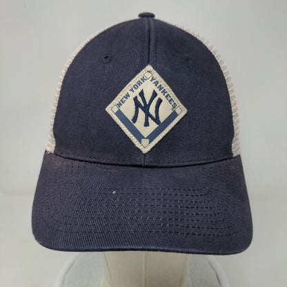 Fan Favorite Men's Snapback Mesh Back Hat Blue OSFA Embroidered New York Yankees