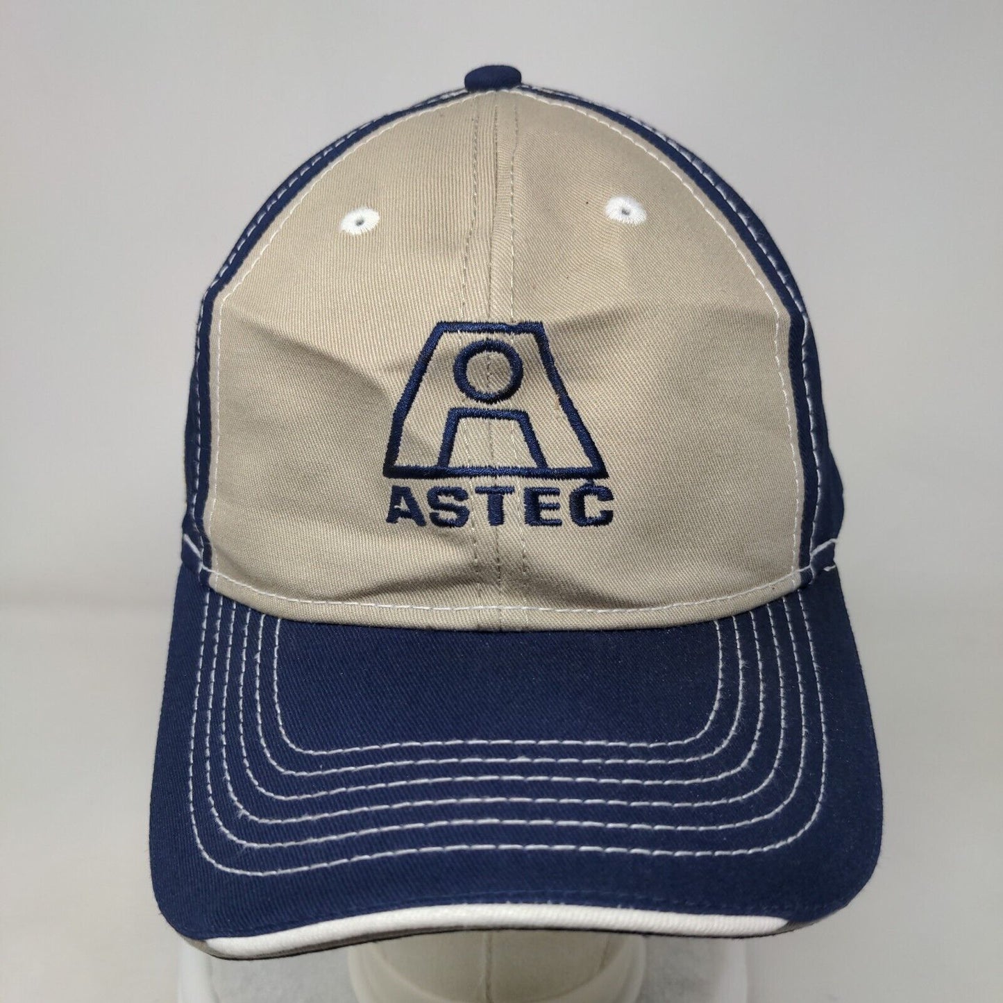 ASTEC Strapback Hat Blue OSFA Embroidered Adjustable 6 Panel Colorblock