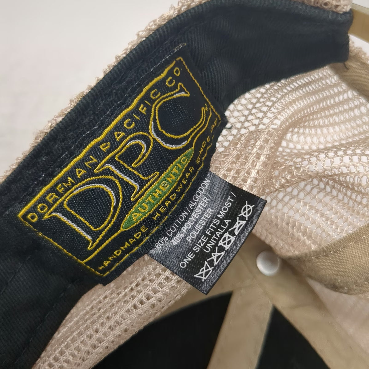 Dorfman Pacific Trucker Hat Black Beige One Size Na Pali Coast Kauai Hawaii
