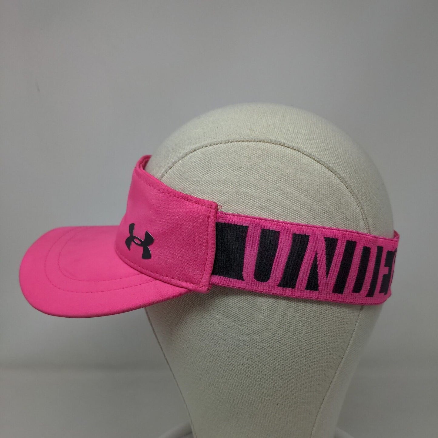 Under Armour Girl's Stretchy Sun Visor Hat Cap Pink Black Size OSFA