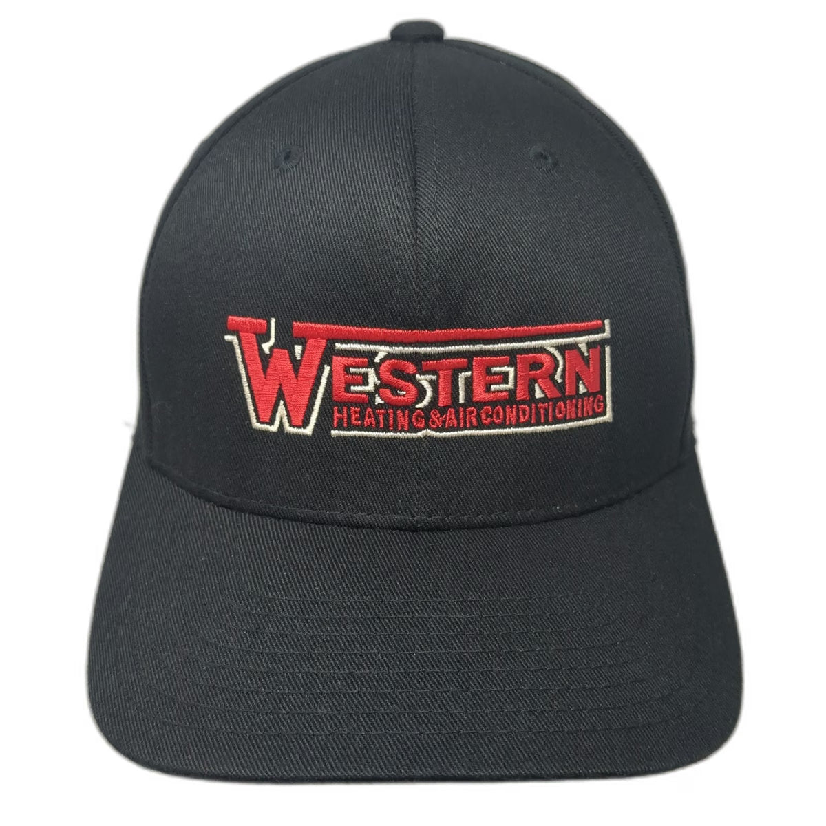 Flexfit Baseball Cap Black M Western Heating Air Conditioning Hat Fitted Logo